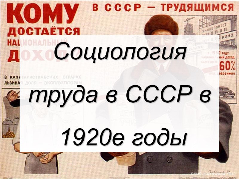 Социология  труда в СССР в  1920е годы